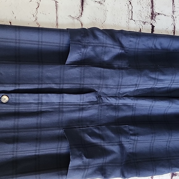 Anthropologie Jumpsuit Brielle Plaid Collar Button Sleeveless Blue - Size M NWT - Picture 8 of 12